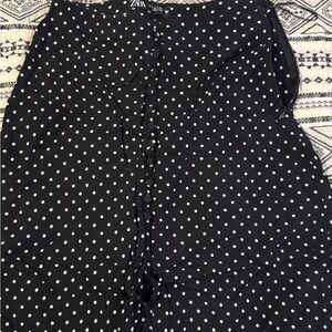 Zara Black Polka Dot Button-Front Top